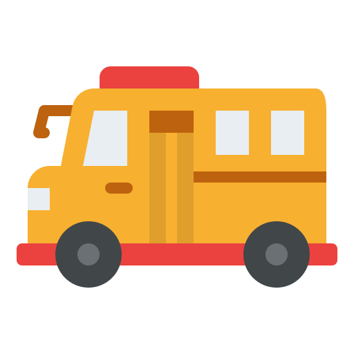 schoolbus Iconixar Flat icoon