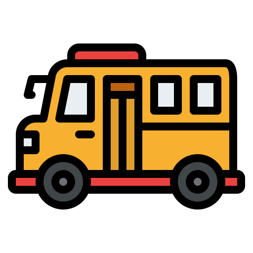 autobus szkolny Iconixar Lineal Color ikona