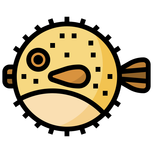pez globo Surang Lineal Color icono
