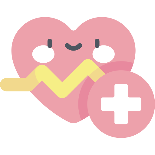 cardiología Kawaii Flat icono