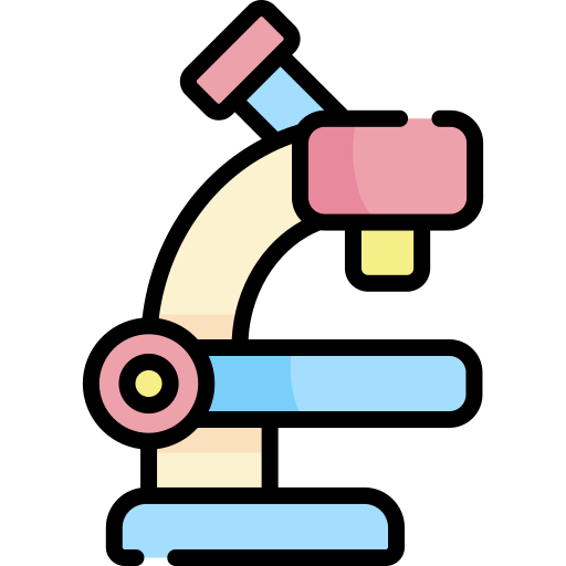 mikroskop Kawaii Lineal color ikona