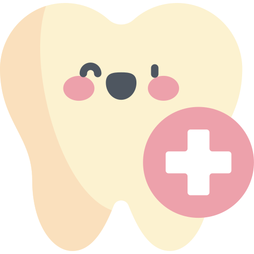 opieka dentystyczna Kawaii Flat ikona