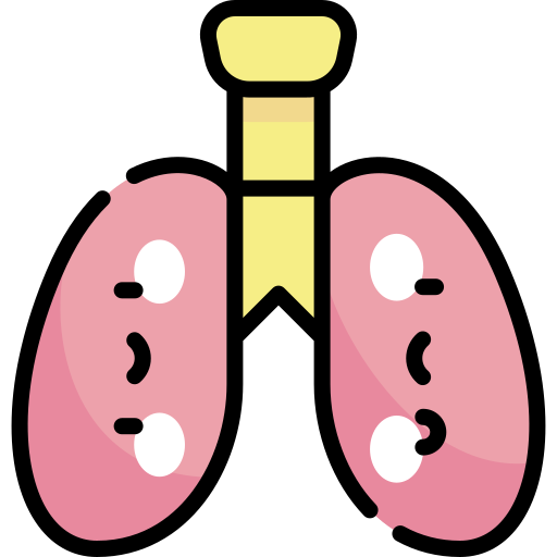 płuca Kawaii Lineal color ikona