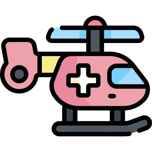 elicottero Kawaii Lineal color icona