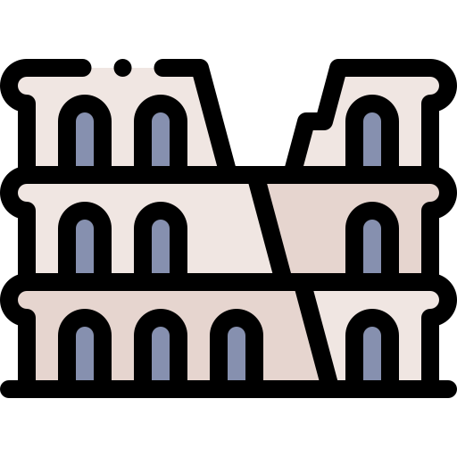 Colosseum Detailed Rounded Lineal color icon