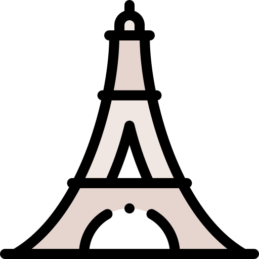eiffelturm Detailed Rounded Lineal color icon