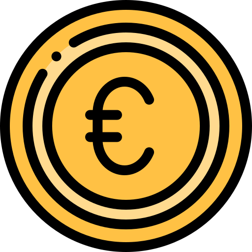 euro Detailed Rounded Lineal color icon