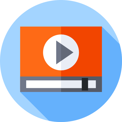 reproductor de video Flat Circular Flat icono