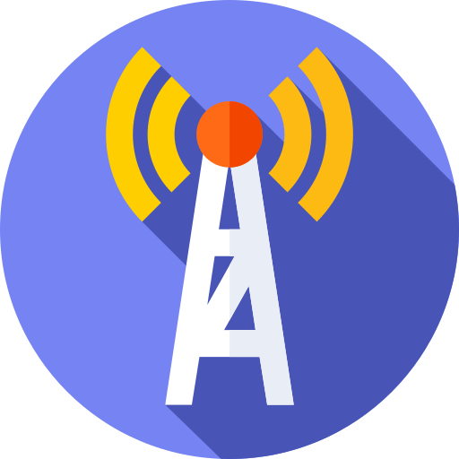 Radio antenna Flat Circular Flat icon
