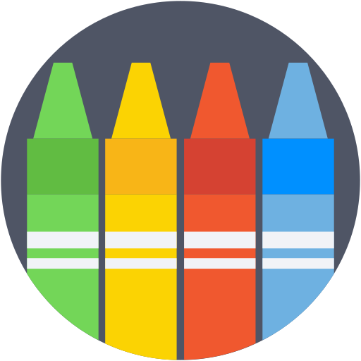 crayons de couleur Generic Circular Icône