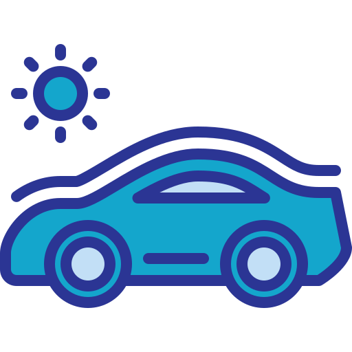 Solar car Berkahicon Lineal Color icon