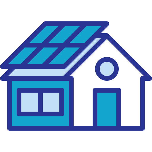 Solar house Berkahicon Lineal Color icon