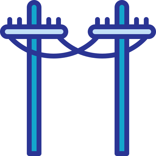 Электрический столб Berkahicon Lineal Color иконка