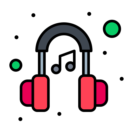 auriculares de música Flatart Icons Lineal Color icono