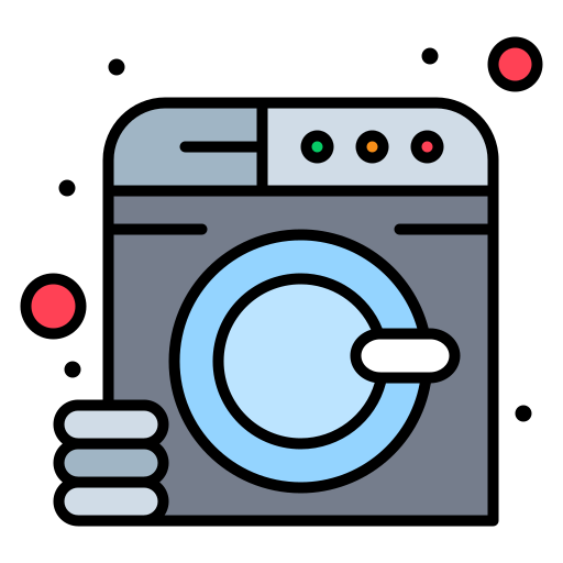 wasmachine Flatart Icons Lineal Color icoon