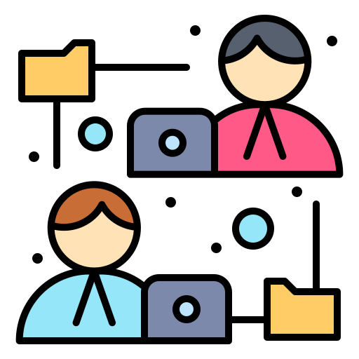 Online communication Flatart Icons Lineal Color icon
