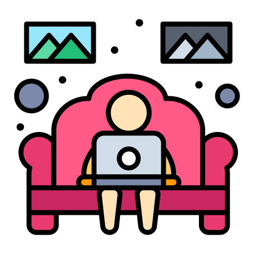 Working at home Flatart Icons Lineal Color icon