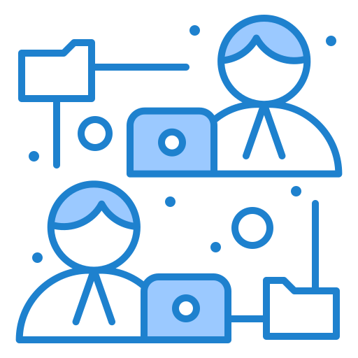 Online communication Generic Blue icon