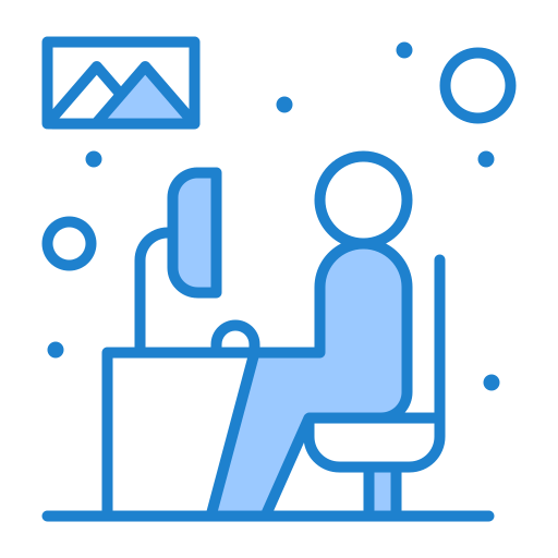 Working at home Generic Blue icon