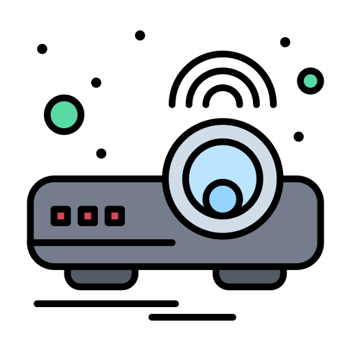 video proyector Flatart Icons Lineal Color icono