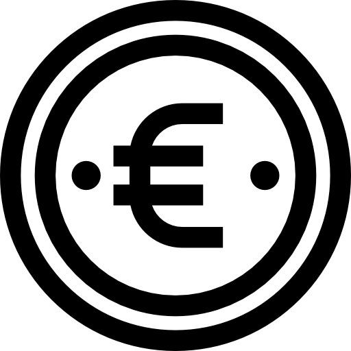 euro Basic Straight Lineal icono