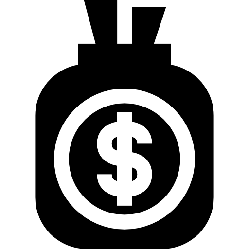 torba z pieniędzmi Basic Straight Filled ikona