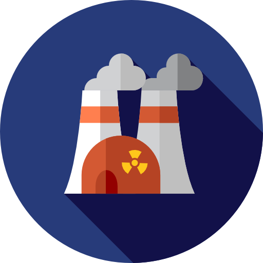 elektrownia jądrowa Flat Circular Flat ikona