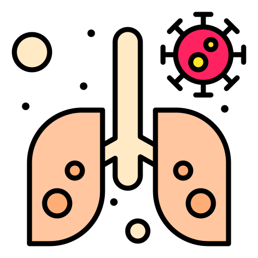 Infected lungs Flatart Icons Lineal Color icon