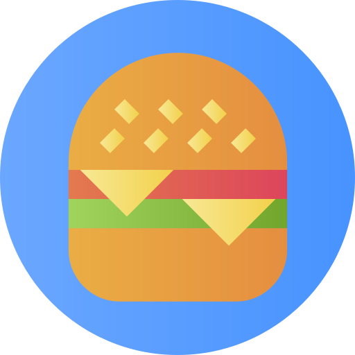 burger Flat Circular Gradient icon