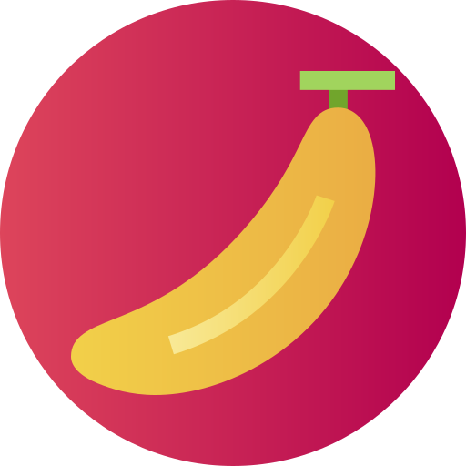 banana Flat Circular Gradient Ícone
