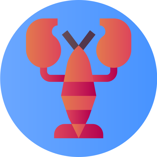 Lobster Flat Circular Gradient icon