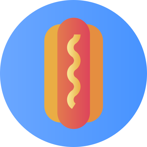 Hot dog Flat Circular Gradient icon