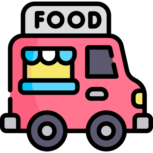 camion de nourriture Kawaii Lineal color Icône