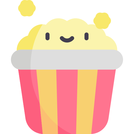 popcorn Kawaii Flat icoon