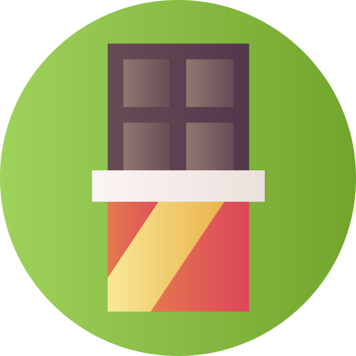 Chocolate bar Flat Circular Gradient icon
