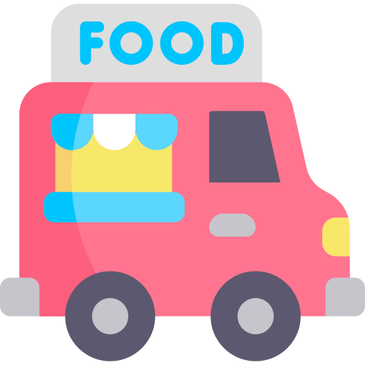camion de nourriture Kawaii Flat Icône