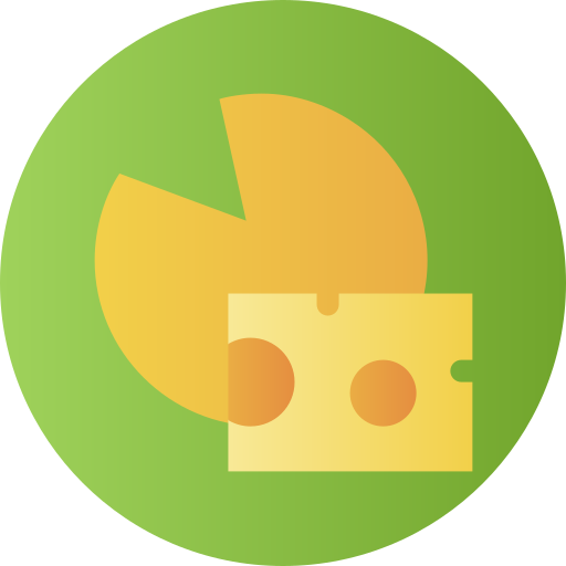 Piece of cheese Flat Circular Gradient icon