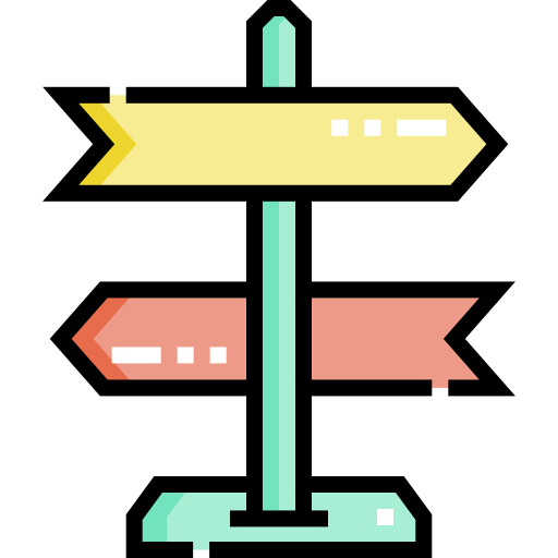 señal direccional Detailed Straight Lineal color icono