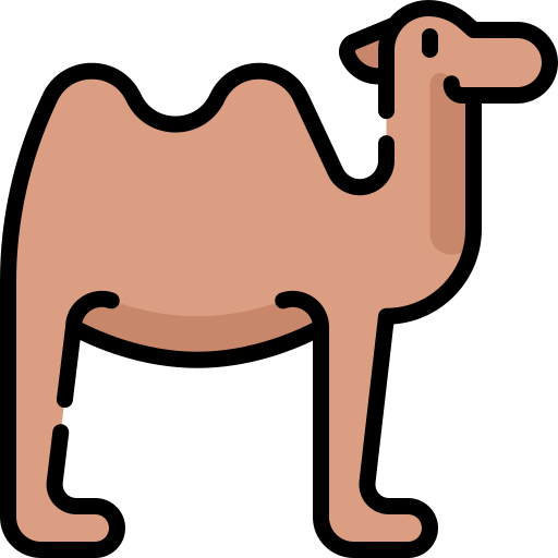 kameel Kawaii Lineal color icoon