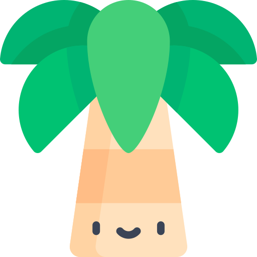 drzewo palmowe Kawaii Flat ikona