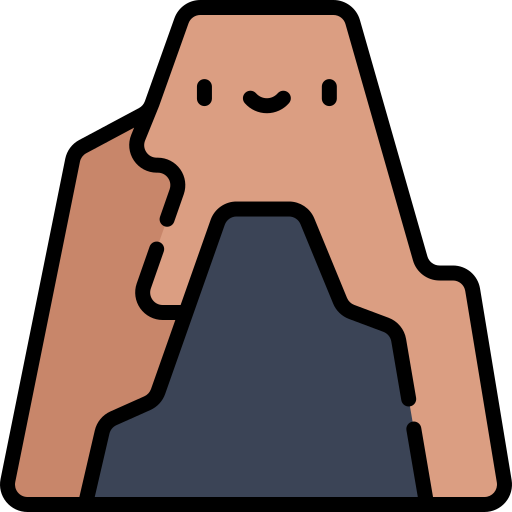 jaskinia Kawaii Lineal color ikona