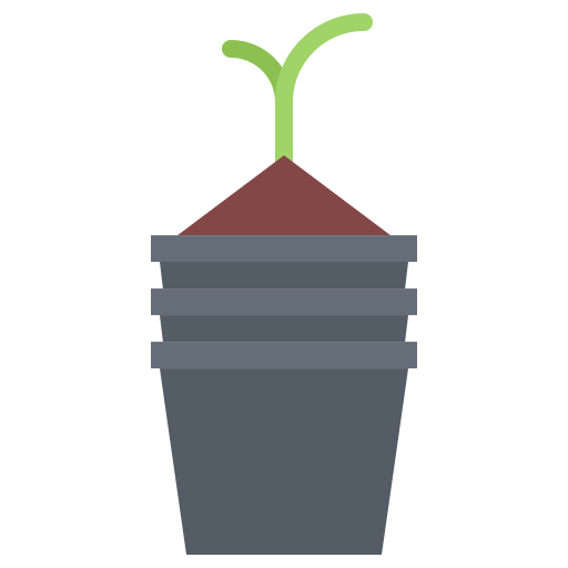 Flower pot Coloring Flat icon