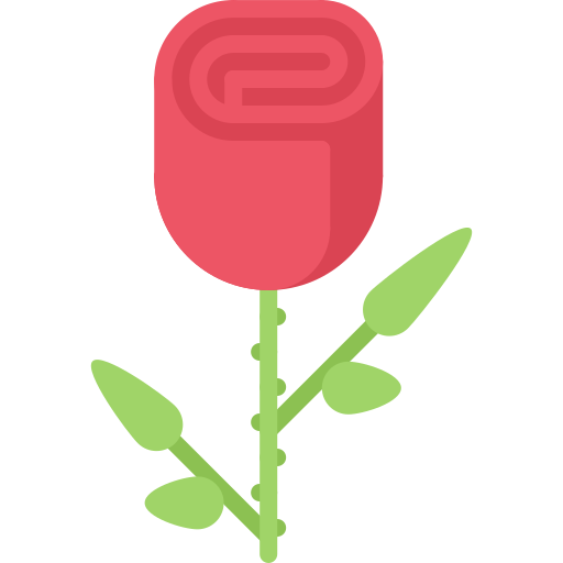 Роза Coloring Flat иконка