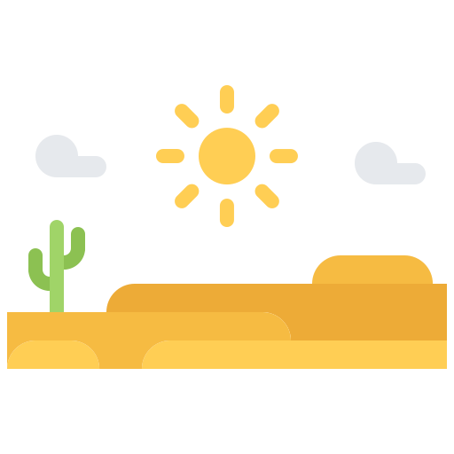 pustynia Coloring Flat ikona