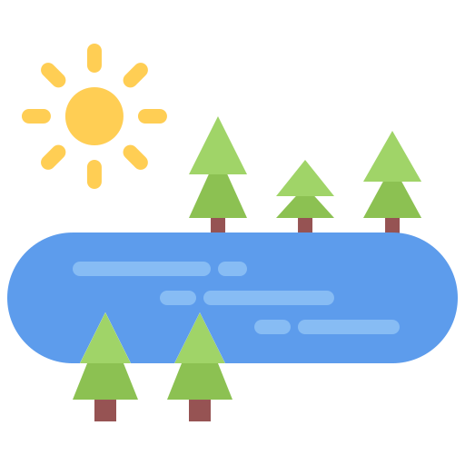 호수 Coloring Flat icon