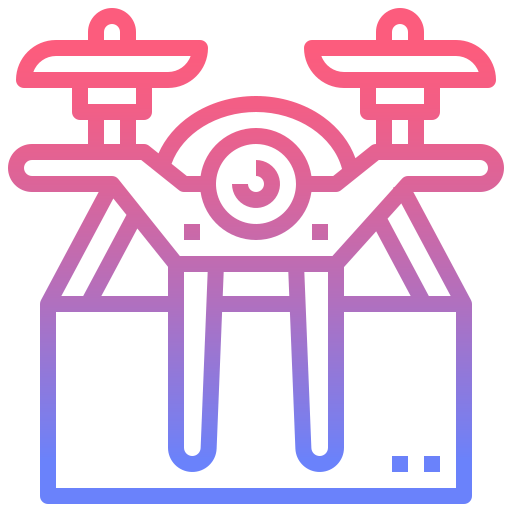 Drone delivery Nhor Phai Lineal Gradient icon