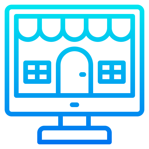 Online shop srip Gradient icon