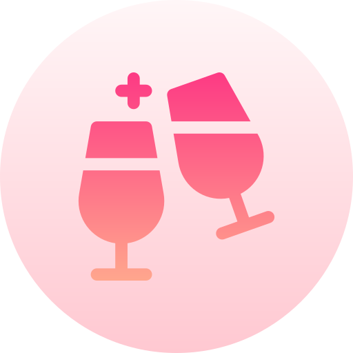 Wine glasses Basic Gradient Circular icon