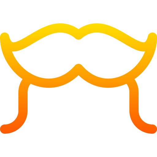bigote Basic Gradient Lineal color icono