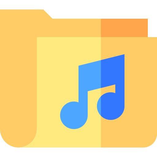 carpeta de música Basic Straight Flat icono